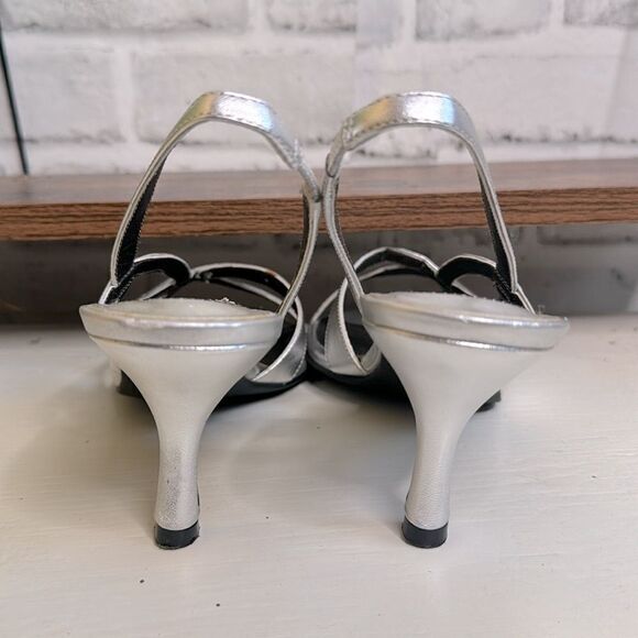 Spring Step Prissy Genuine Leather Heels, Silver Metallic Size 7 - Picture 4 of 8